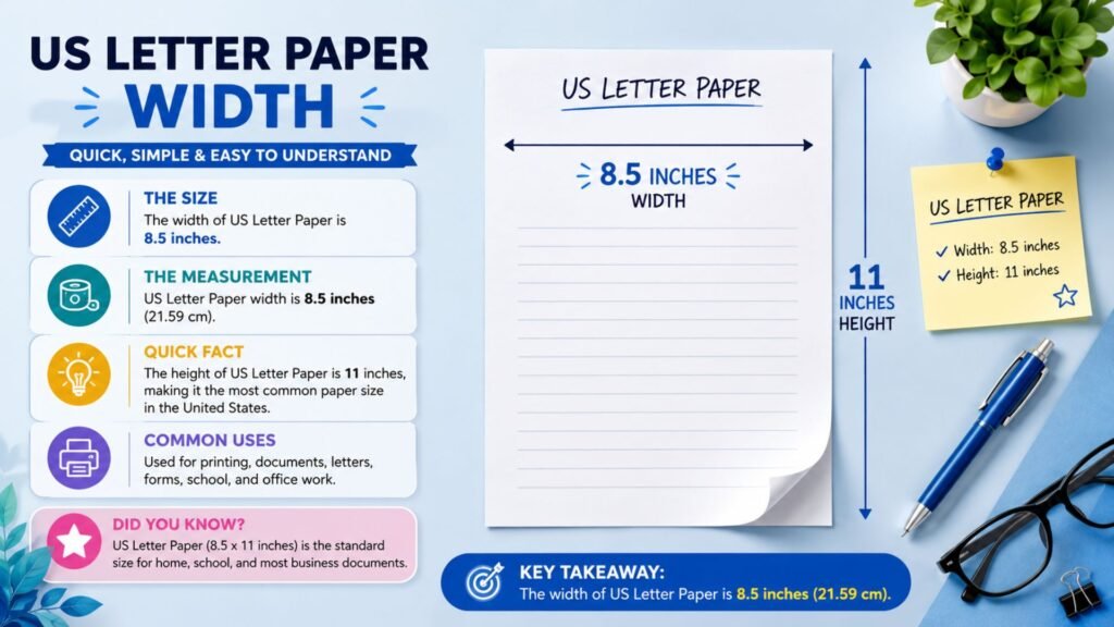 US Letter Paper Width