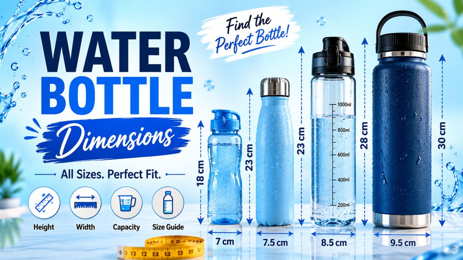 Water Bottle Dimensions