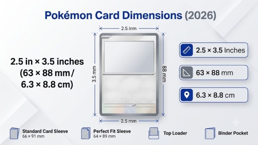 pokemon card dimensions in mm Pokemon Card Sizes: Heights & Measurements (2026)